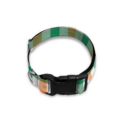 Irish Plaid St. Patrick's Day Print Dog Collar