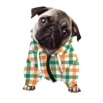 Irish Plaid St. Patrick's Day Print Dog Zip Up Hoodie