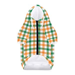 Irish Plaid St. Patrick's Day Print Dog Zip Up Hoodie