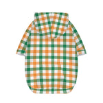 Irish Plaid St. Patrick's Day Print Dog Zip Up Hoodie