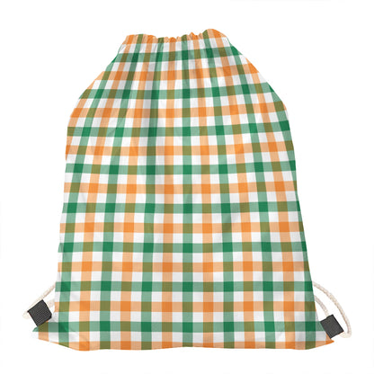 Irish Plaid St. Patrick's Day Print Drawstring Bag