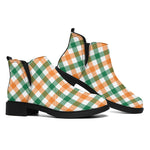 Irish Plaid St. Patrick's Day Print Flat Ankle Boots