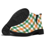 Irish Plaid St. Patrick's Day Print Flat Ankle Boots