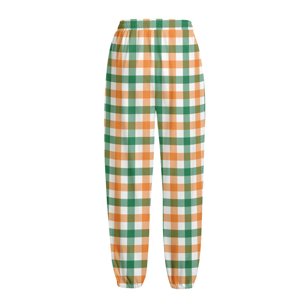 Irish Plaid St. Patrick's Day Print Fleece Lined Knit Pants