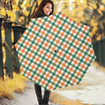 Irish Plaid St. Patrick's Day Print Foldable Umbrella