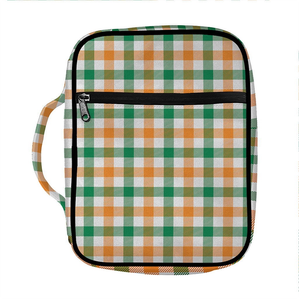 Irish Plaid St. Patrick's Day Print Front Pocket Bible Bag