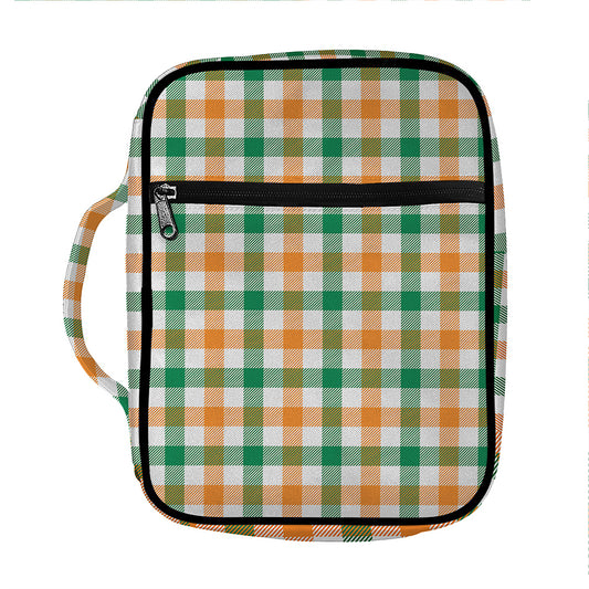 Irish Plaid St. Patrick's Day Print Front Pocket Bible Bag