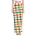 Irish Plaid St. Patrick's Day Print High Slit Maxi Skirt
