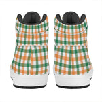 Irish Plaid St. Patrick's Day Print High Top Leather Sneakers