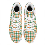 Irish Plaid St. Patrick's Day Print High Top Leather Sneakers