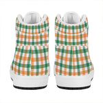 Irish Plaid St. Patrick's Day Print High Top Leather Sneakers