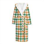 Irish Plaid St. Patrick's Day Print Hooded Bathrobe