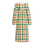 Irish Plaid St. Patrick's Day Print Hooded Bathrobe