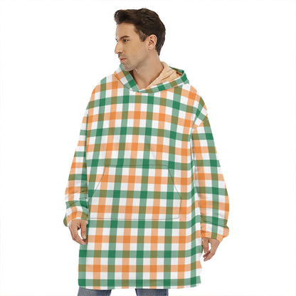 Irish Plaid St. Patrick's Day Print Hoodie Blanket