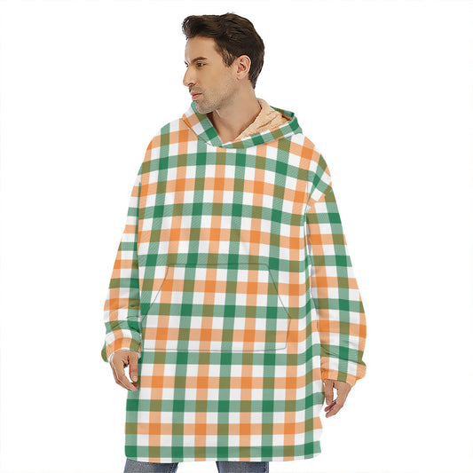 Irish Plaid St. Patrick's Day Print Hoodie Blanket