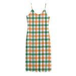 Irish Plaid St. Patrick's Day Print Jersey Midi Cami Dress