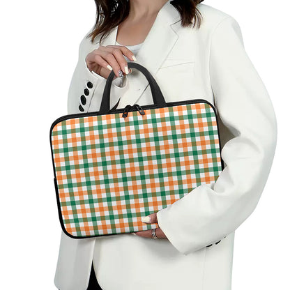 Irish Plaid St. Patrick's Day Print Laptop Sleeve With Handle