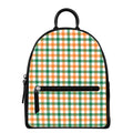 Irish Plaid St. Patrick's Day Print Leather Backpack