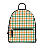Irish Plaid St. Patrick's Day Print Leather Backpack