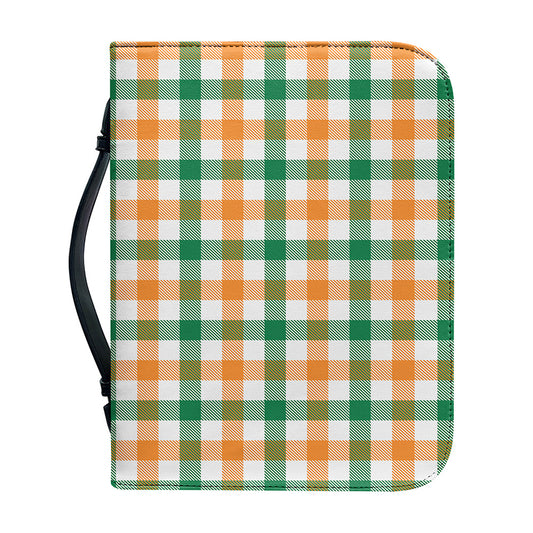 Irish Plaid St. Patrick's Day Print Leather Bible Cover
