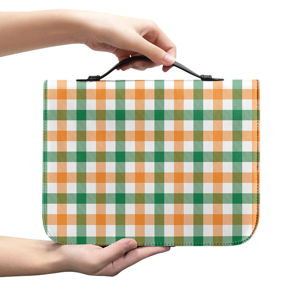 Irish Plaid St. Patrick's Day Print Leather Bible Cover