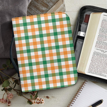 Irish Plaid St. Patrick's Day Print Leather Bible Cover
