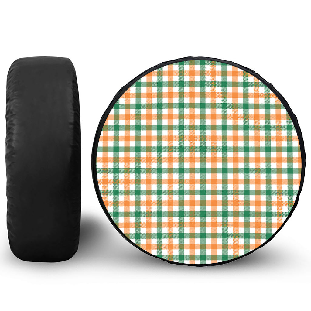 Irish Plaid St. Patrick's Day Print Leather Spare Tire Cover