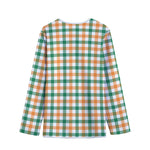 Irish Plaid St. Patrick's Day Print Long Sleeve Short Coat
