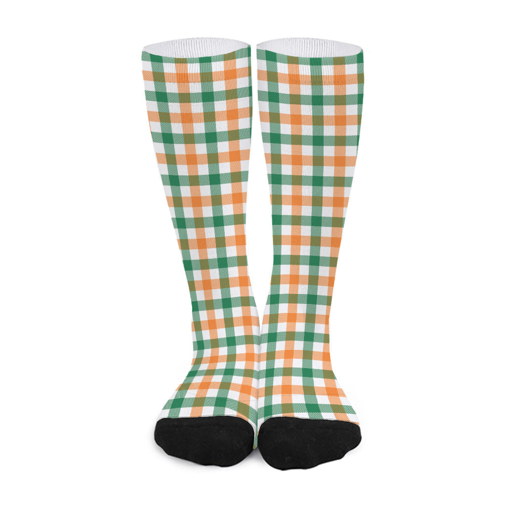 Irish Plaid St. Patrick's Day Print Long Socks