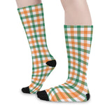 Irish Plaid St. Patrick's Day Print Long Socks