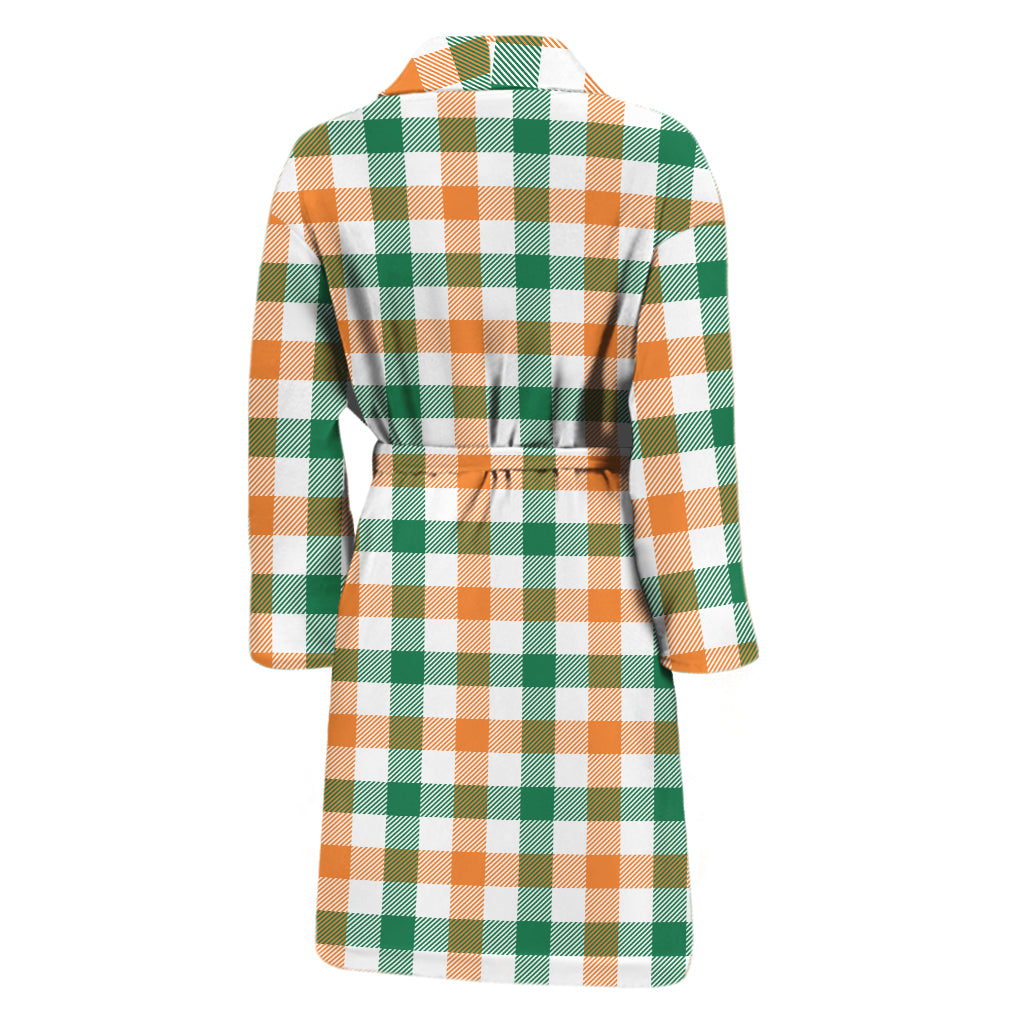 Irish Plaid St. Patrick's Day Print Men's Bathrobe