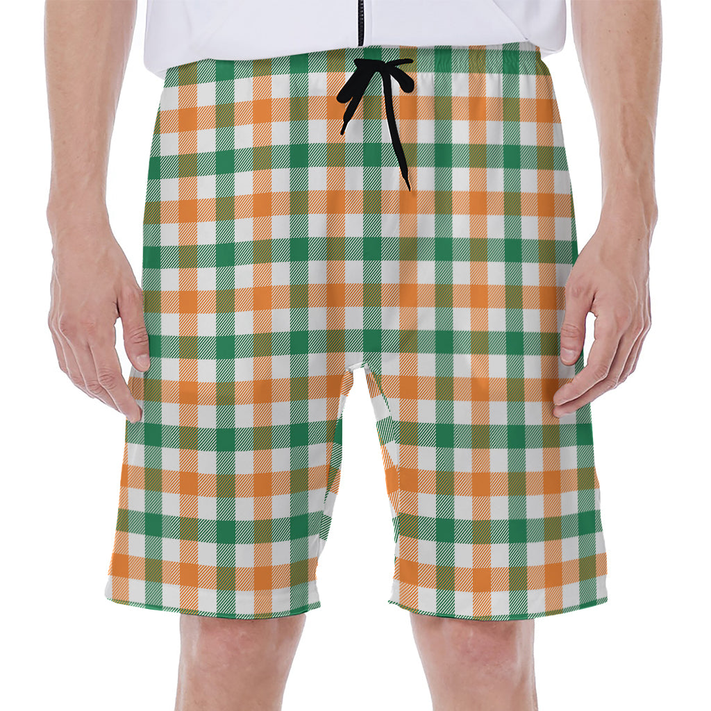 Irish Plaid St. Patrick's Day Print Men's Beach Shorts