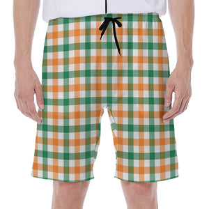 Irish Plaid St. Patrick's Day Print Men's Beach Shorts