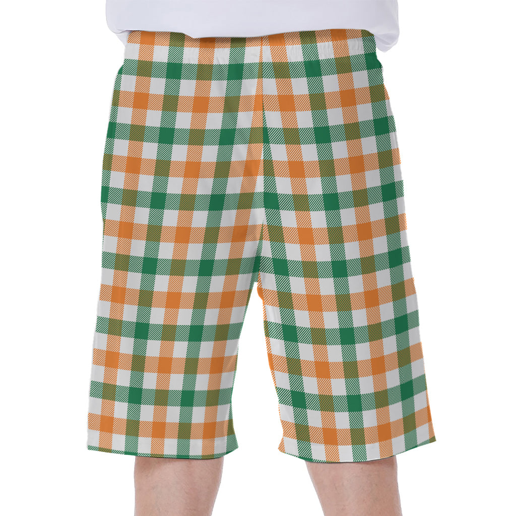 Irish Plaid St. Patrick's Day Print Men's Beach Shorts