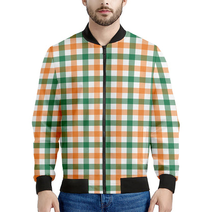 Irish Plaid St. Patrick's Day Print Men's Bomber Jacket