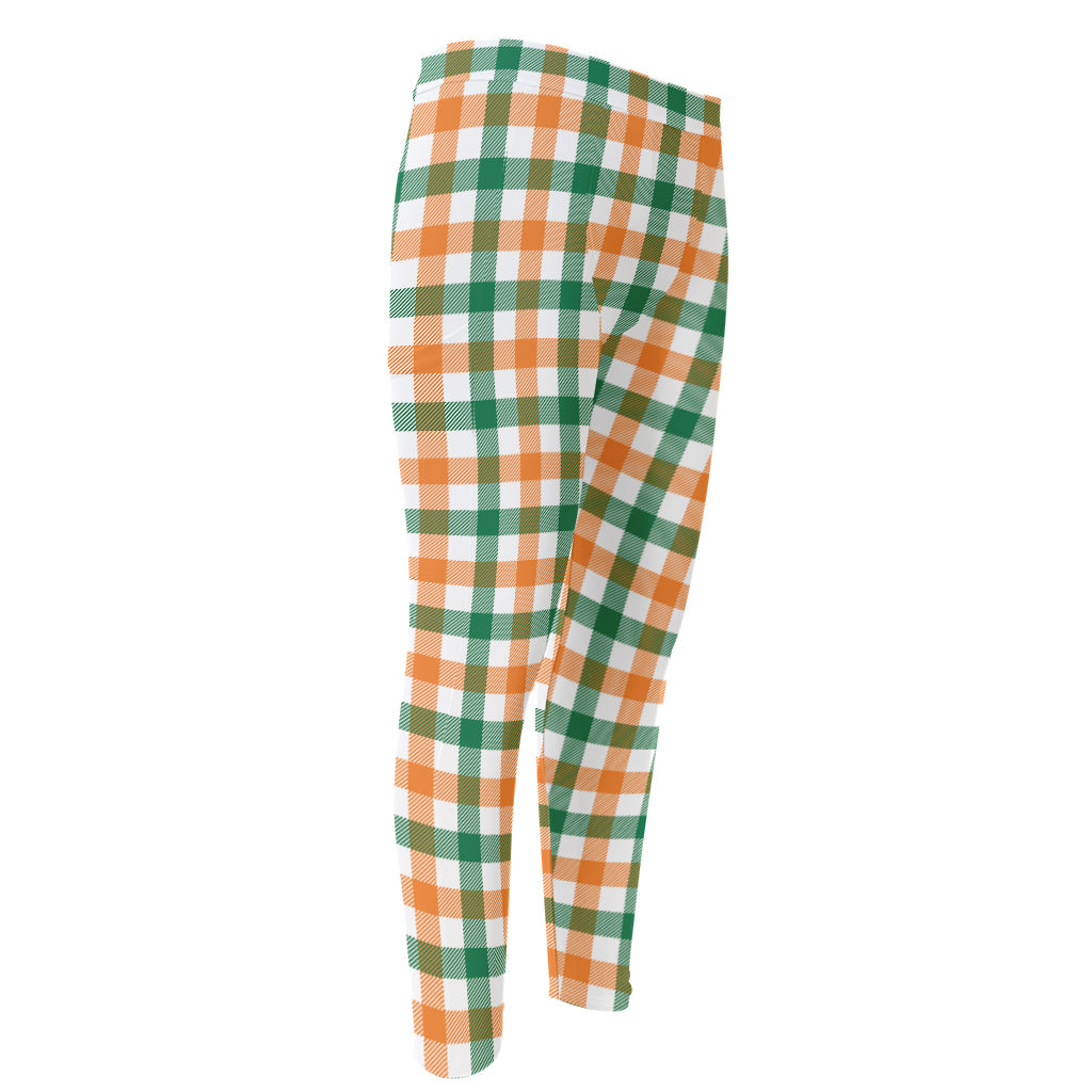 Irish Plaid St. Patrick's Day Print Men's Compression Pants