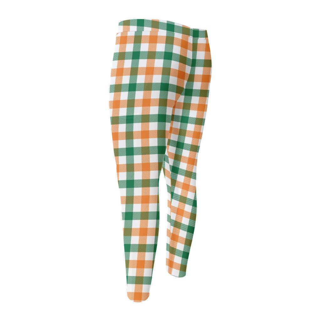 Irish Plaid St. Patrick's Day Print Men's Compression Pants
