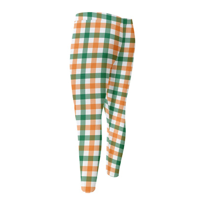Irish Plaid St. Patrick's Day Print Men's Compression Pants