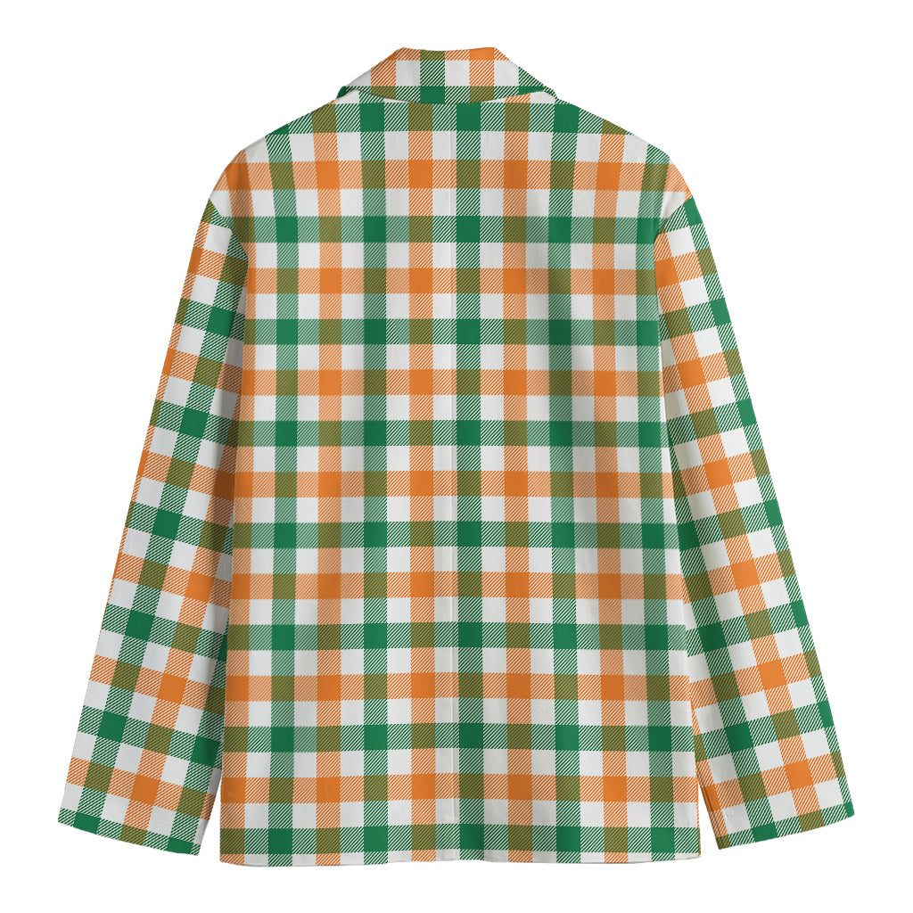 Irish Plaid St. Patrick's Day Print Men's Cotton Blazer