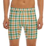 Irish Plaid St. Patrick's Day Print Men's Long Boxer Briefs