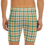 Irish Plaid St. Patrick's Day Print Men's Long Boxer Briefs