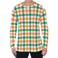 Irish Plaid St. Patrick's Day Print Men's Long Sleeve T-Shirt