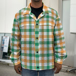 Irish Plaid St. Patrick's Day Print Men's Shirt Jacket