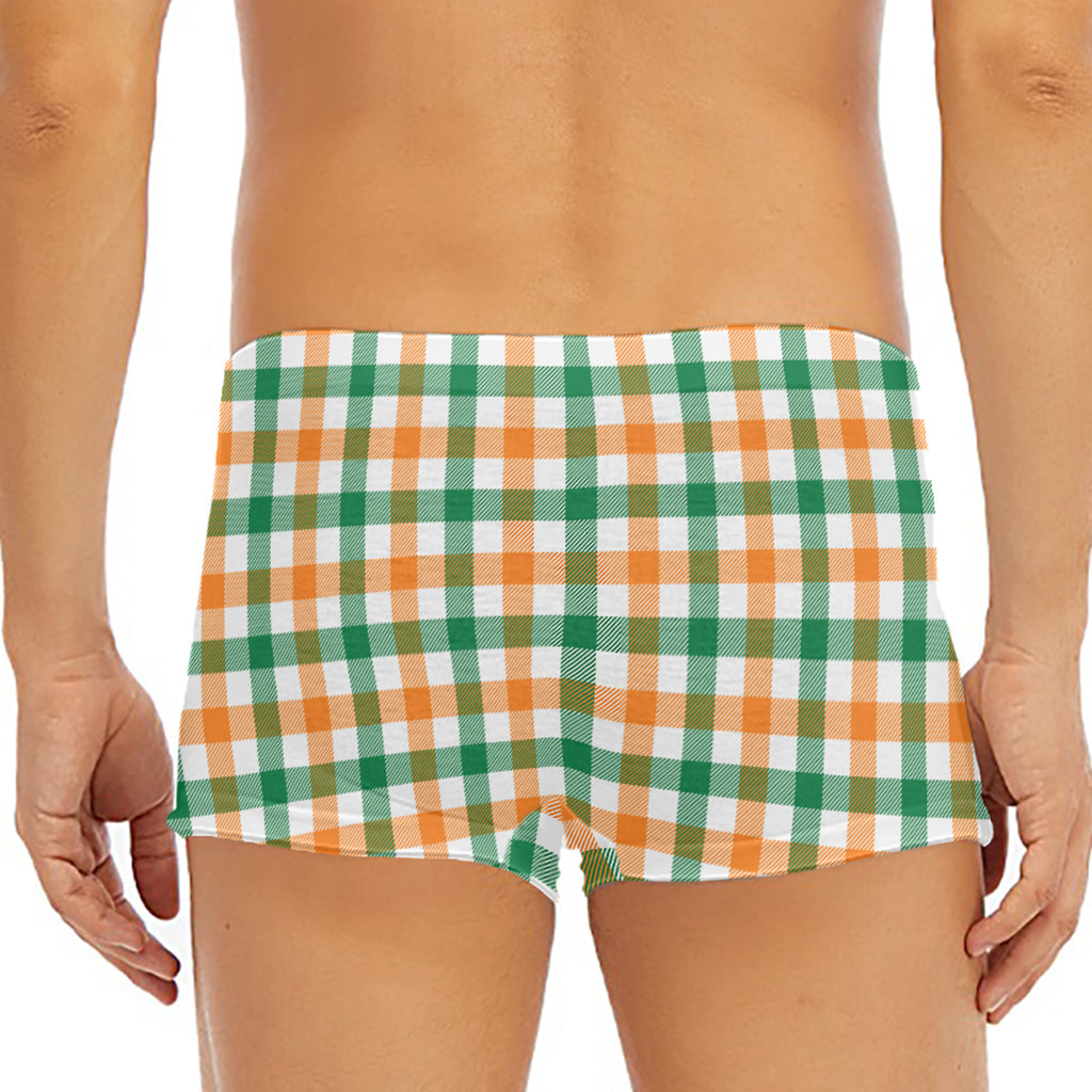 Irish Plaid St. Patrick's Day Print Men's Short Boxer Briefs