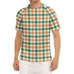 Irish Plaid St. Patrick's Day Print Men's Short Sleeve Rash Guard