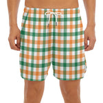 Irish Plaid St. Patrick's Day Print Men's Split Running Shorts