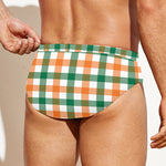 Irish Plaid St. Patrick's Day Print Men's Swim Briefs