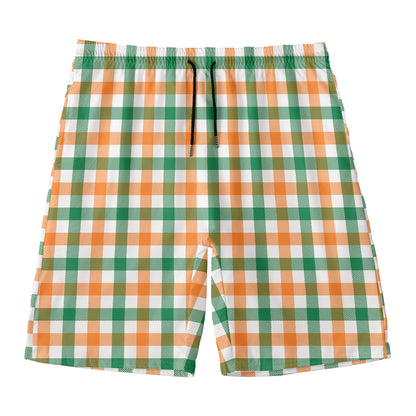 Irish Plaid St. Patrick's Day Print Men's Swim Trunks