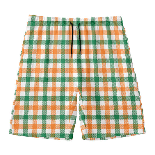 Irish Plaid St. Patrick's Day Print Men's Swim Trunks