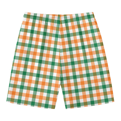 Irish Plaid St. Patrick's Day Print Men's Swim Trunks